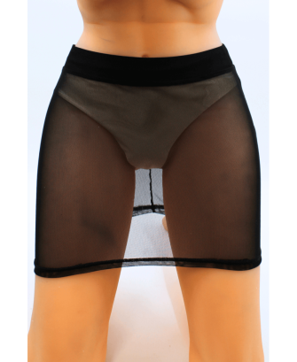 Jupe noire en résille transparente Maya 